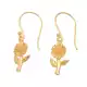Flower Shape dangle earring, Brass with 22k gold plated, Wholesale jewelry